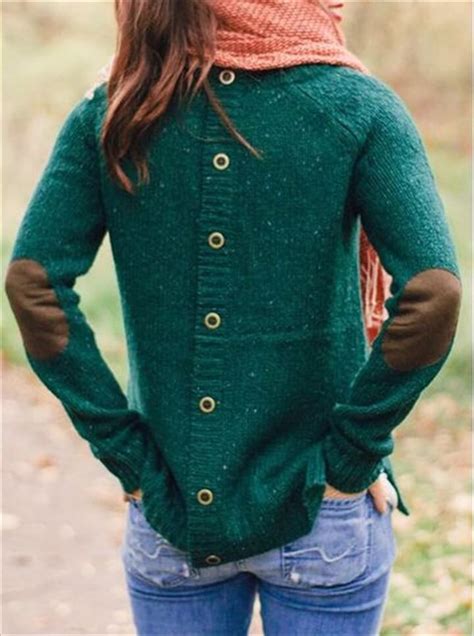 cardigan with patches on elbows.